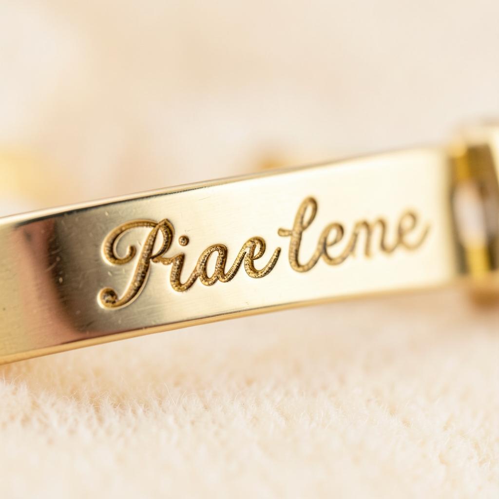 Close-up of the hand-finished engraving