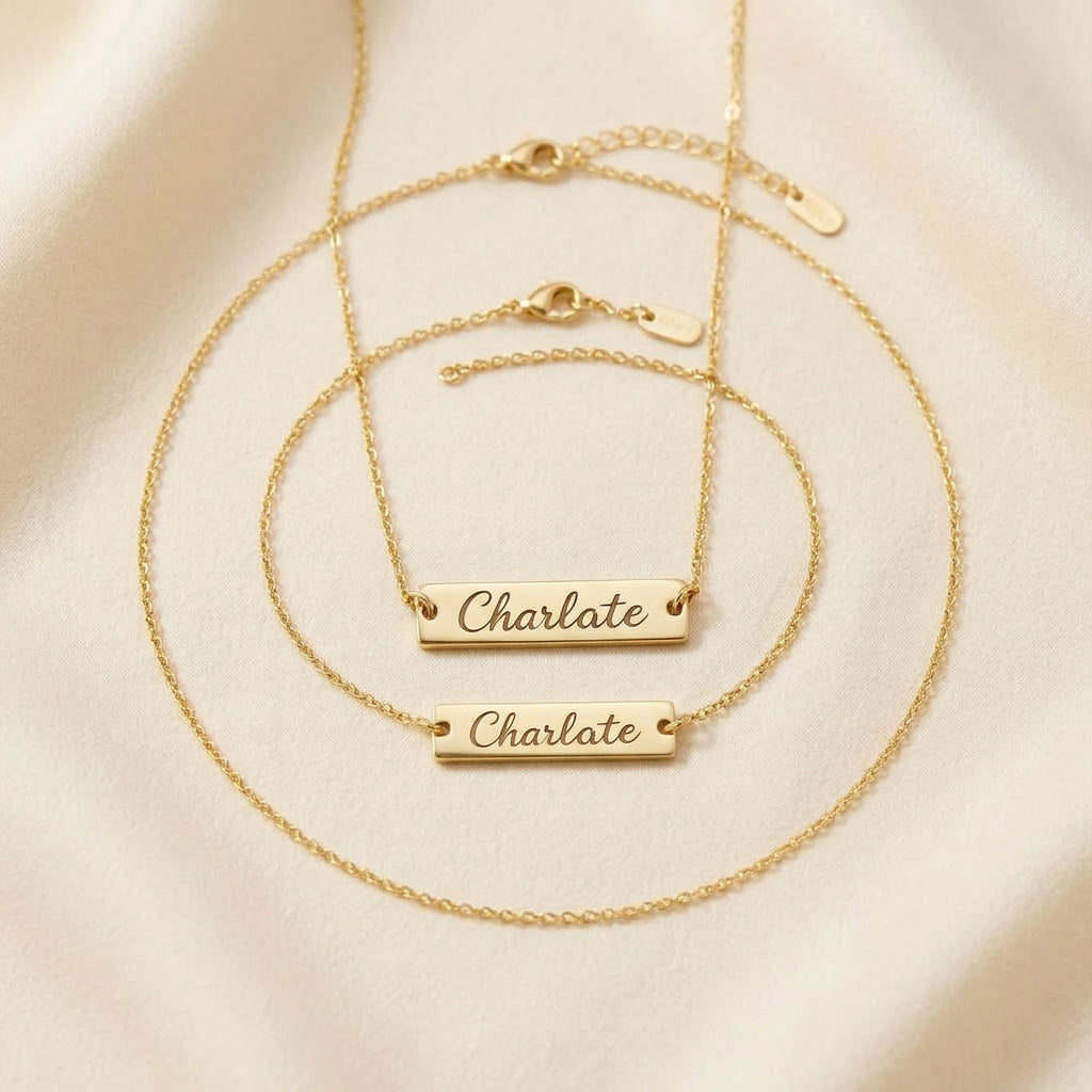Bracelet and necklace set in gold